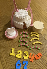 1987 Fisher Price Create A Cake Wedding Birthday Cake 2152 Vtg 30 pc toys