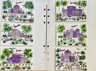 ACEO set of 6 original watercolor prints of whimsical purple cityscapes — photo 2