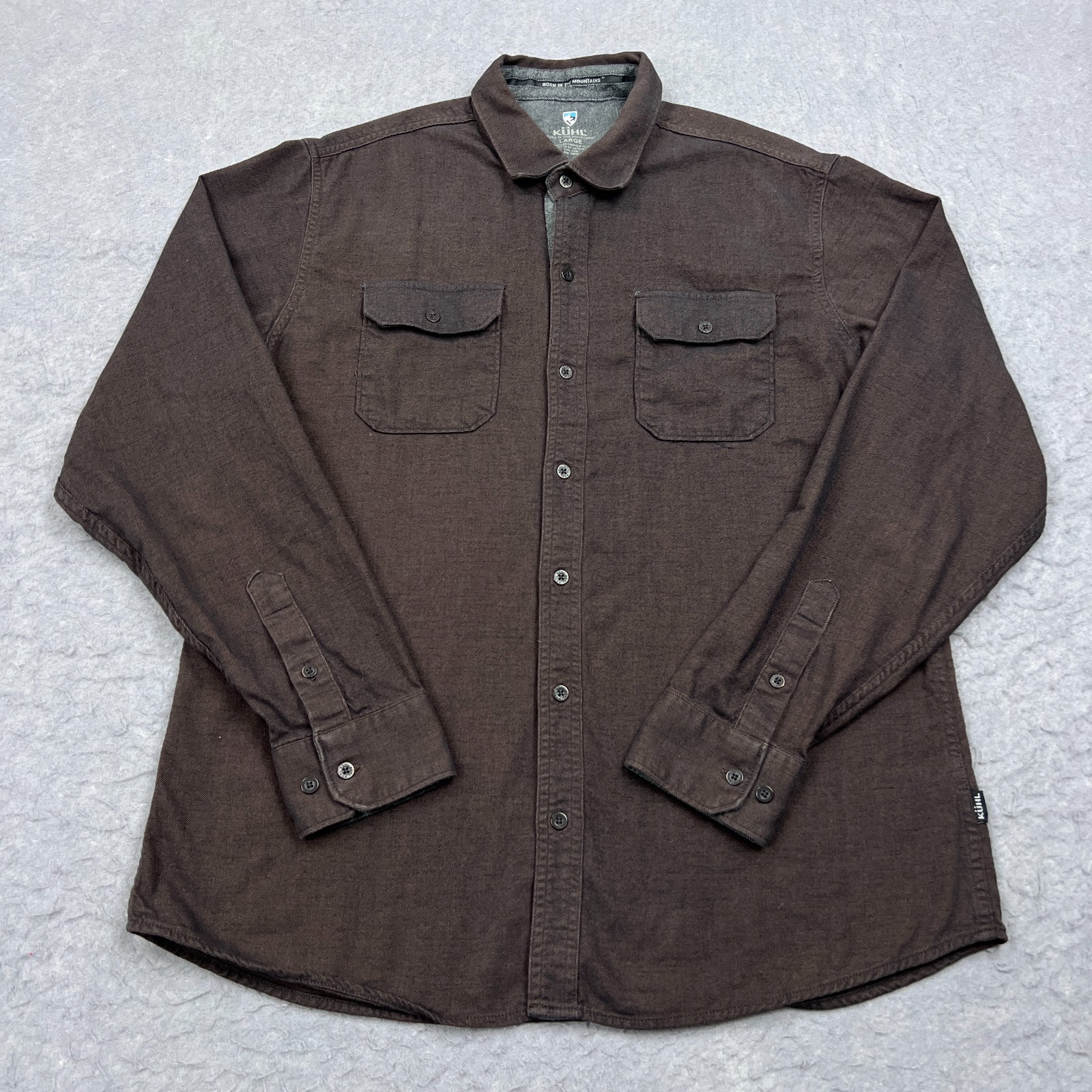 Kuhl Descendr Flannel Shirt for Men - Large Brown Hiking Outdoor Button Up 7244