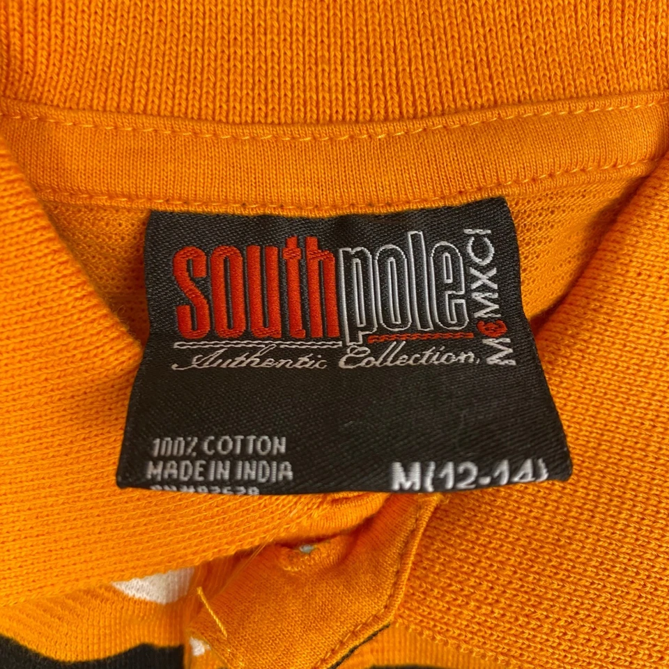 Polo manga corta a rayas naranja polo sur para niños M 12 14 Foto 3 de 4