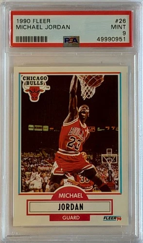 1990 Fleer #26 Michael Jordan Graded PSA 9 Mint Chicago Bulls HOF GOAT