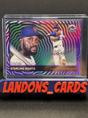 2025 Topps Chrome Platinum #59 Starling Marte Purple Vibrations /250