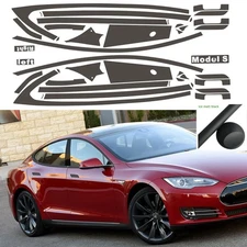 Ice Matte Black Chrome Delete Window Trims sticker For Tesla Model S 2014-2020