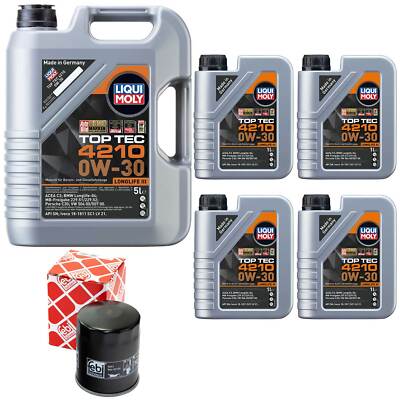 Motoröl Set Top Tec 4210 0W-30 LIQUI MOLY 9 Liter + Ölfilter für Mitsubishi L200