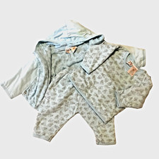 Vintage LYKA BEAR Baby Blue 3pc Teddy Bear Hoodie Shirt Pants Set 18 M VBC