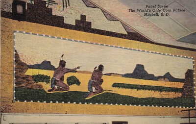 Corn Palace Mitchell South Dakota Interior Southwest Panel Art Vtg Postcard F35