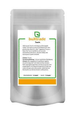 5x 1 kg | Taurin | Pulver Aminosäure | Nutrition | Taurine | Buxtrade