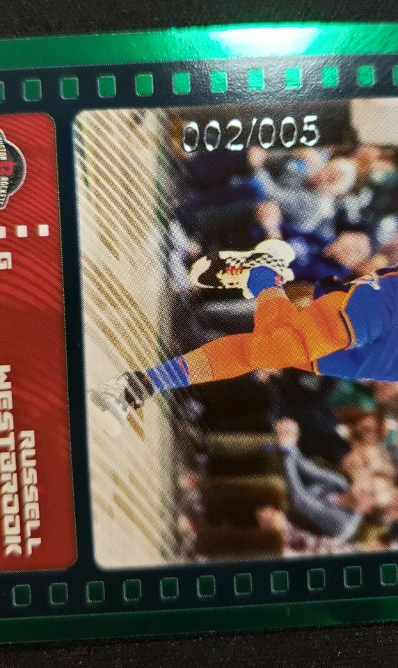 RUSSELL WESTBROOK 2019-20 Panini Sticker Card VERY RARE GREEN FOIL #’d /5 - Image 2 of 3