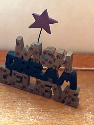 B. Lloyd Small Resin WISH DREAM BELIEVE Resin Christmas Holiday Decoration  