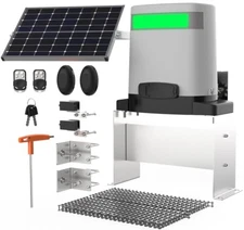 Blütezeit 1400lb Chain Solar Sliding Gate Opener w/Battery, WiFi Driveway Motor