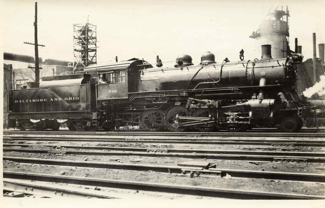 7D974 RP 1947 B&O BALTIMORE & OHIO RAILROAD ENGINE #596 IVRYDALE