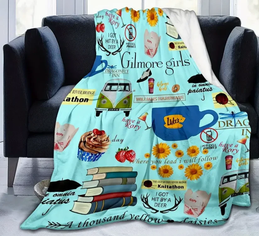 Gilmore Girls Lukes Diner Coffee Couch Bed Livingroom Gift Fleece Blanket LARGE - Image 4 of 4