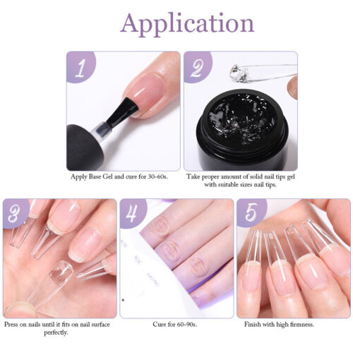 Soak Off UV LED Fake Nail Adhesive Gel Nail Extend Glue Solid Gel Manicure  | eBay