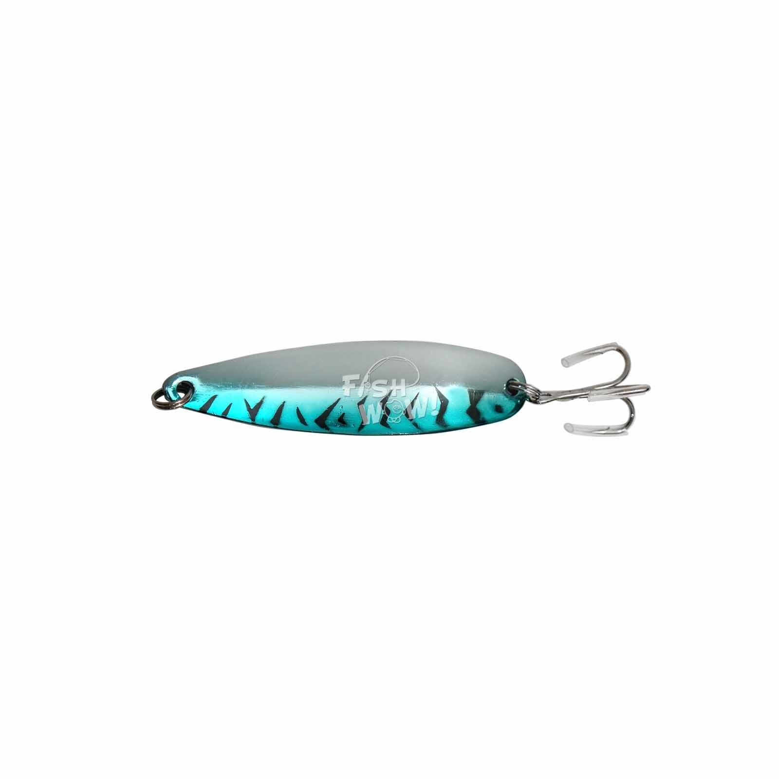 10pcs 2oz Fishing Spoons Trolling Flutter Fish WOW!® Casting Jigs Blue Mackerel - Image 3