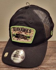 New Era Seattle Seahawks Salute to Service Black 9Twenty Snapback Trucker Hat