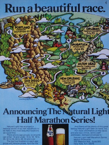 Natural Light Half Marathon Vintage 1980 Original Print Ad 8 x 11" - Picture 2 of 4