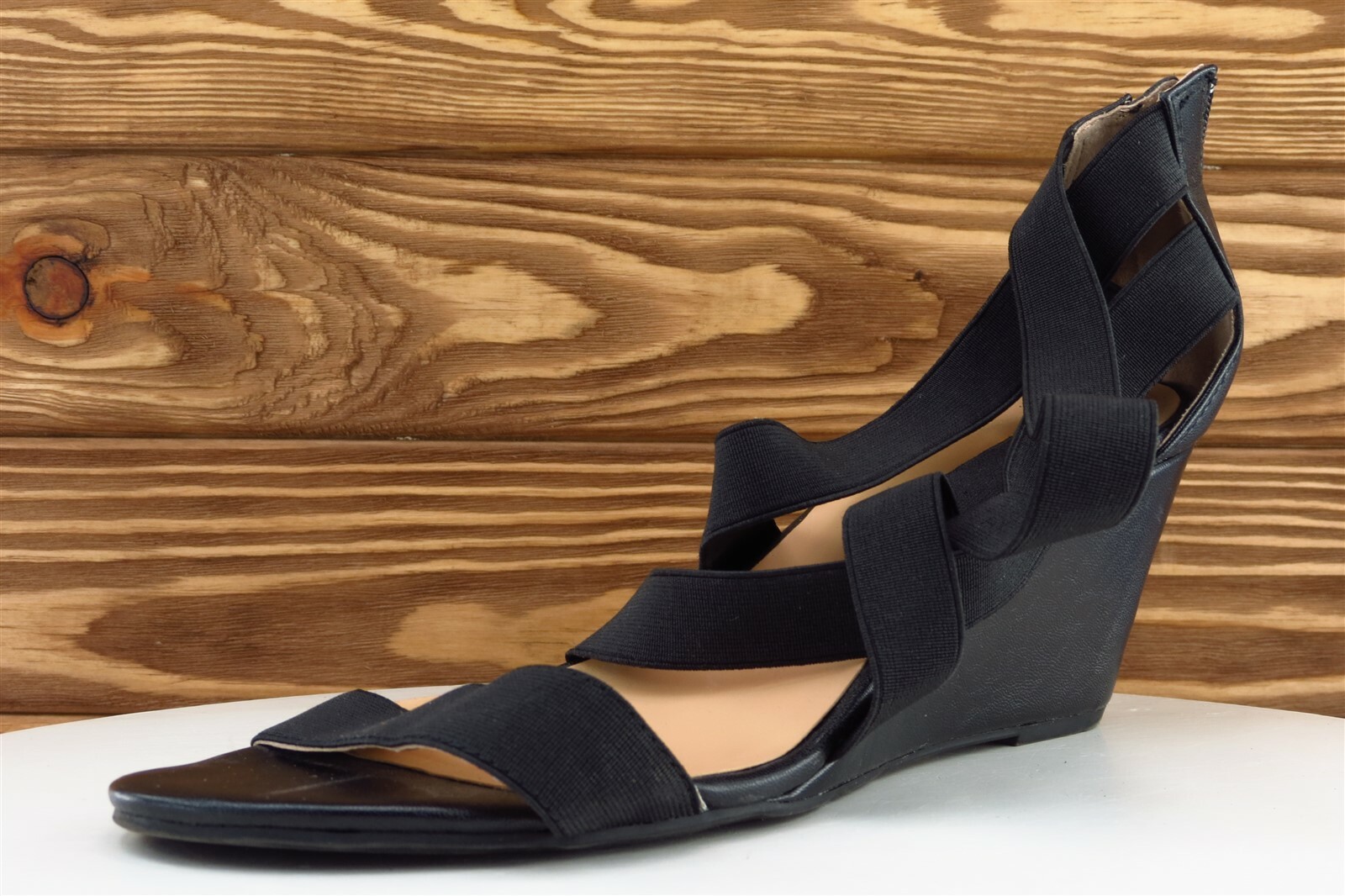 liz claiborne black wedge sandals