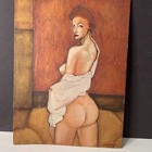WOMAN IN WHITE ORIGINAL PAINTING ACRYLIC PICTURE ARTIST SIGNED NUDE 12 BY 16
