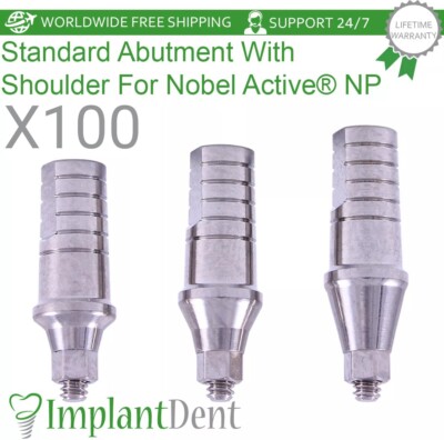 100x Dental Straight Shoulder Prosthetic 4.0mm NP Conical Hex System 2.25mm