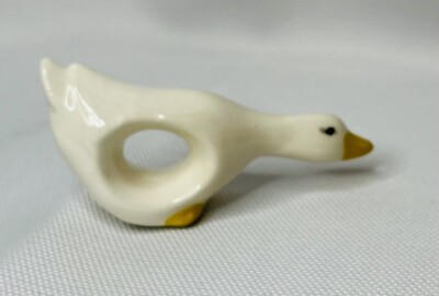 Vintage Duck Goose Geese Napkin  Ring Holder One Replacement Ceramic Porcelain