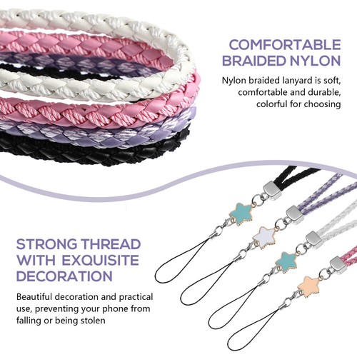 4 Pcs Star Bracelet Lanyard Keychain Wrist Strap Cell Phone Hand - 第 2/11 張圖片