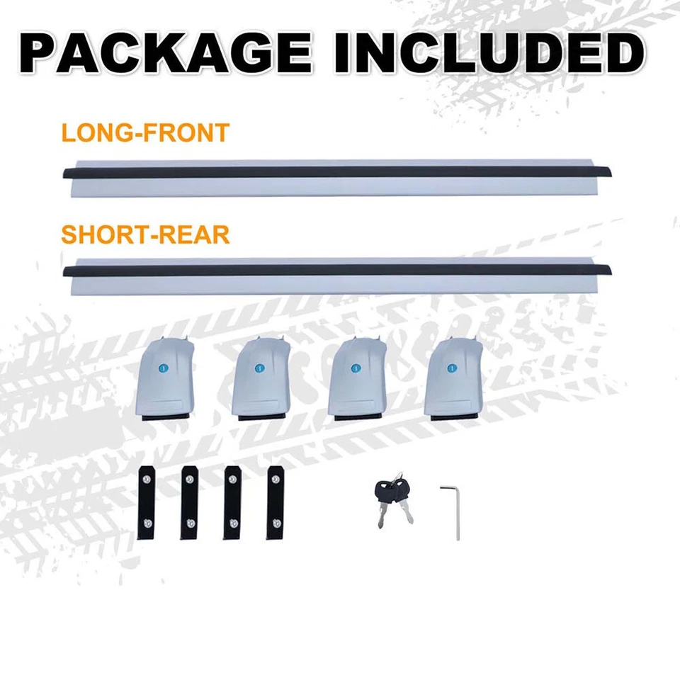 2Pc Fit for Audi Q7 2009-2015 Lockable Roof Rail Rack Carrier Cross Bar Crossbar - Image 2 of 4