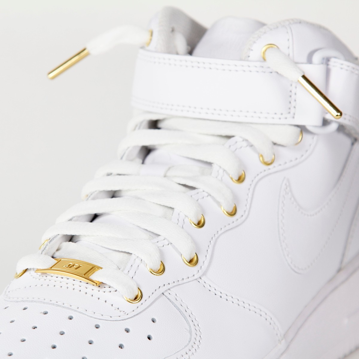 Custom Air Force 1 Mid White & Gold (Mens) | eBay