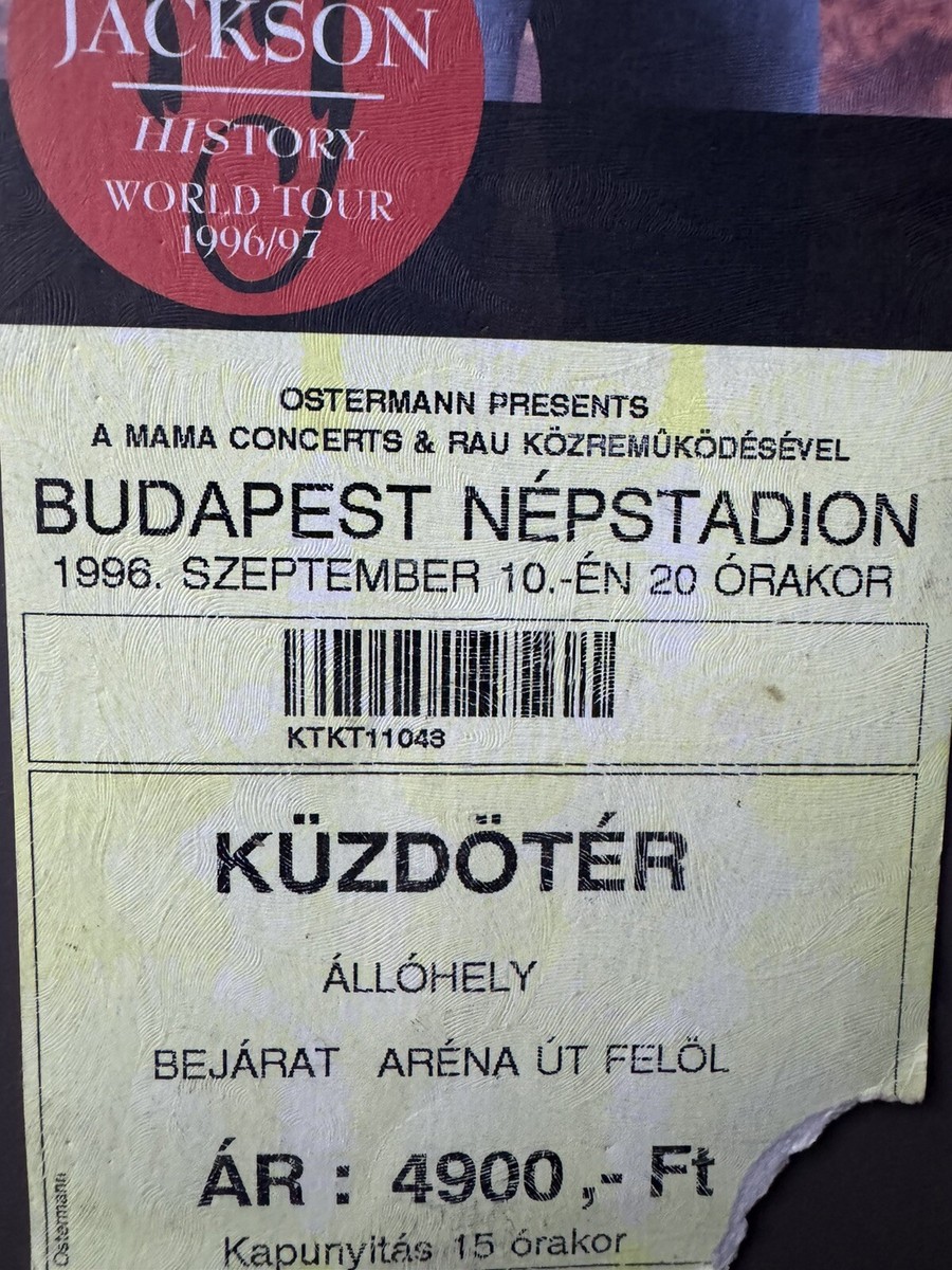マイケルジャクソン ヒストリー ジャパン ツアー1996の使用済チケット UNUSED 1996 MJ Michael Jackson Concert Ticket HISTORY TOUR