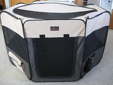 Aivituvin Dog, Cat, Pet Playpen Foldable Waterproof Brown/Tan Large 45" x 24"