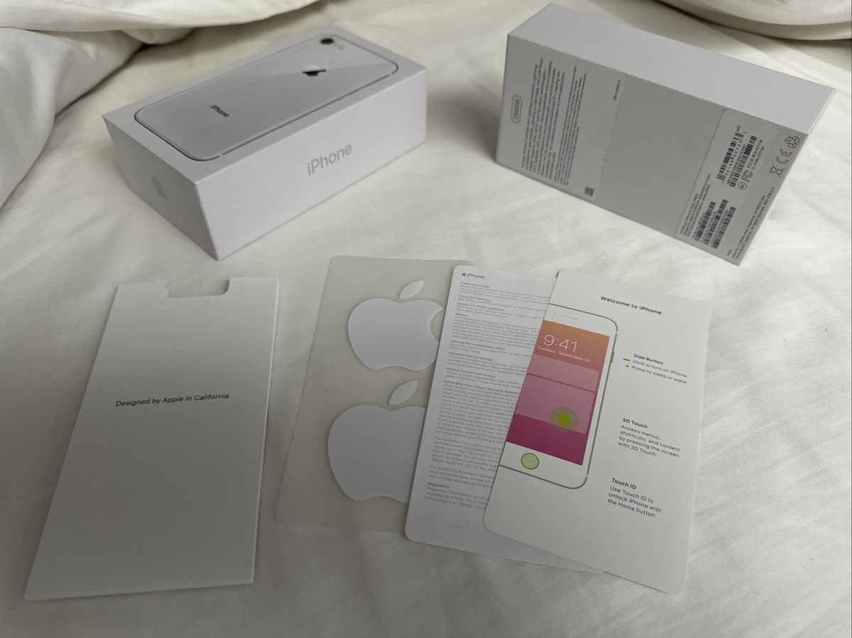 Apple iPhone 8 EMPTY BOX ONLY Silver White 256GB Model A1905 No