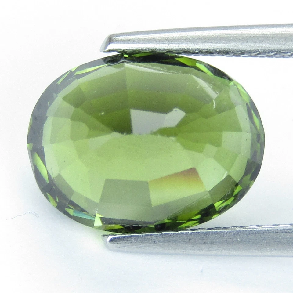 Подлинный удивительный натуральный зеленый турмалин овальной формы 6,16 карата 12,2x9,4 мм - Изображение 4 из 4