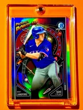 Wyatt Langford MINT SILVER REFRACTOR ROOKIE CARD BOWMAN CHROME POWER-UP RC!
