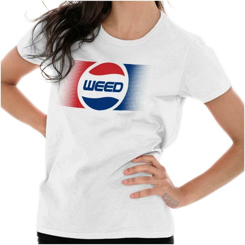 Funny Marijuana Weed Stoner 420 Parody Gift Womens Top Junior Graphic Tee - Picture 8 of 8