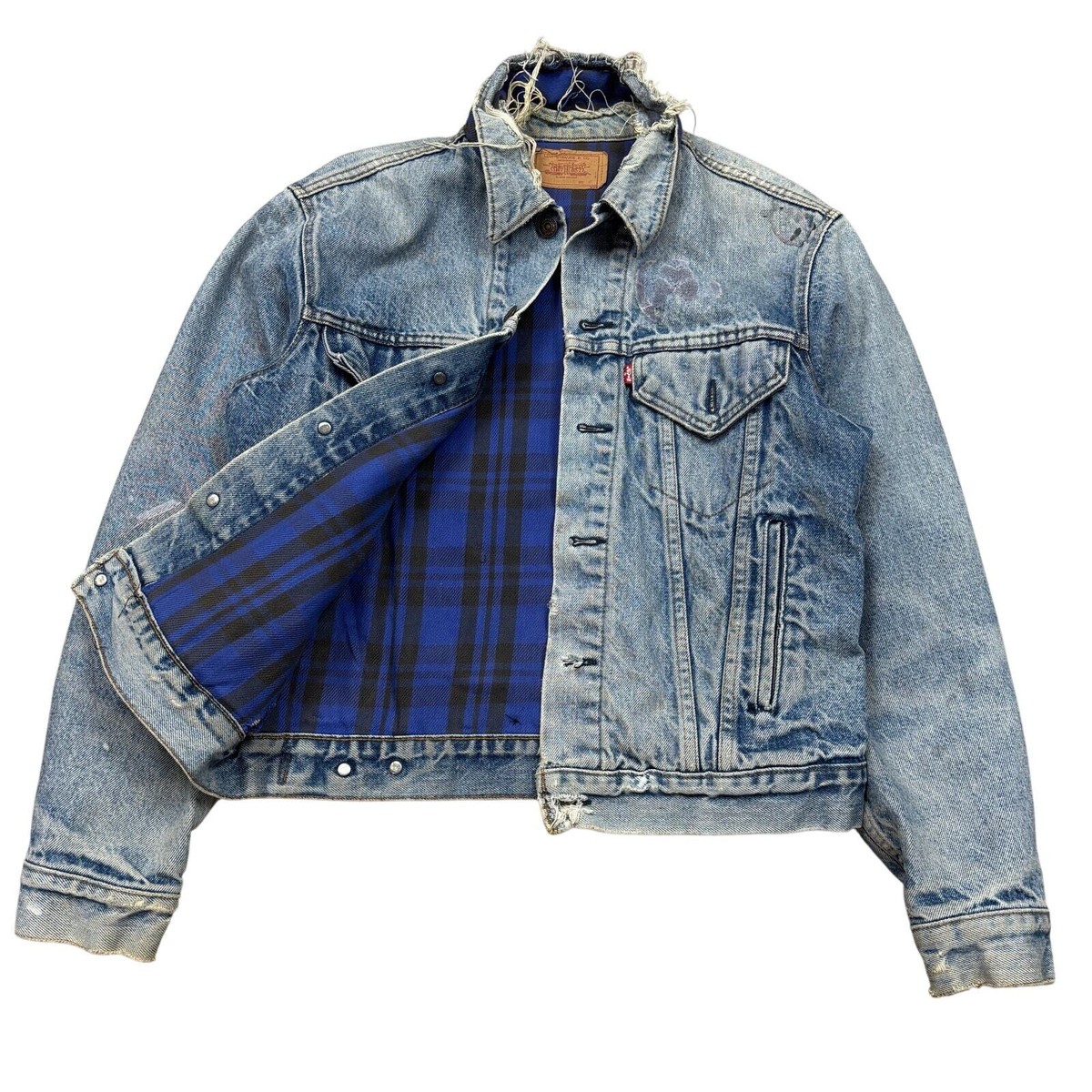 Vintage 80s Levi's 70411 9318 Flannel Lined Denim Trucker Vintage 80s Levi's 70411 9318 Flannel Lined Denim Trucker