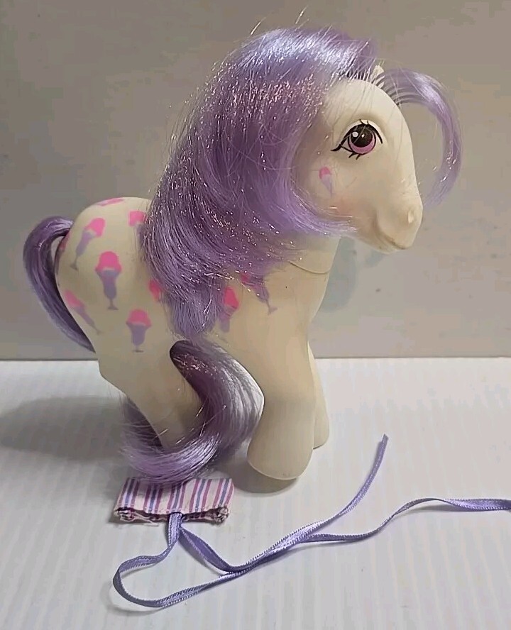 Vintage 1987 G1 My Little Pony Terra Playset Ponies "SCOOPS"?con cappello Hong Kong