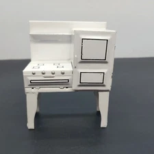 Vintage Dollhouse 1:12 White Metal Concord Oven Stove