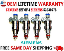 Genuine Set Of 4 Siemens Fuel Injectors For 1993-2002 Jeep Dodge 53030778