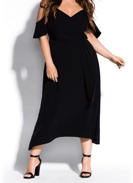 black midi maxi dress