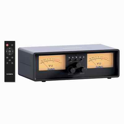 Audio Amplifier Speaker Switcher, 2-in-2 Out Dual Analog VU Meter, with DB Panel