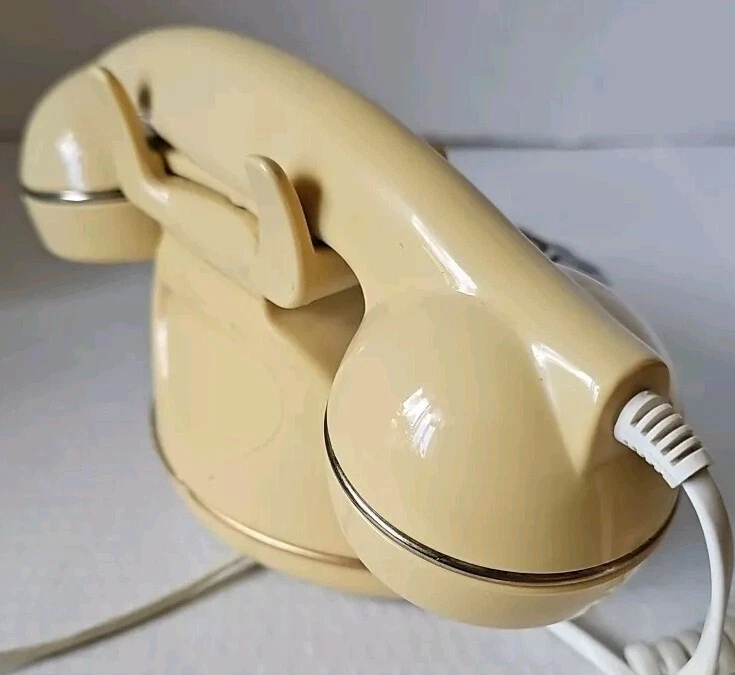 Teléfono de escritorio con cable vintage Paramount Natalie HCTTI329 modelo MCM pulsador. Foto 4 de 4