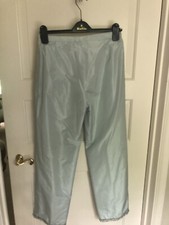 Donna Karan Signature Blue Silk Pants With Jewel Trim On Bottom Of Pants