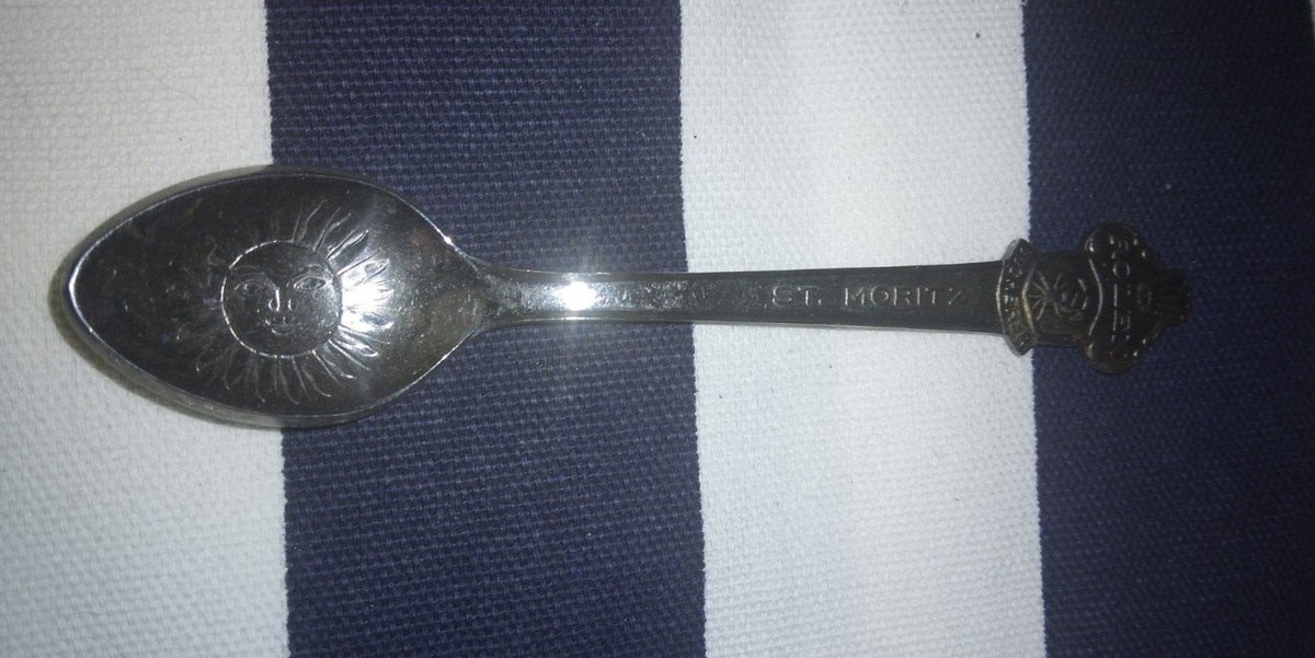 Vintage Rolex Watch Souvenir Spoon Bucherer St. Moritz Silver