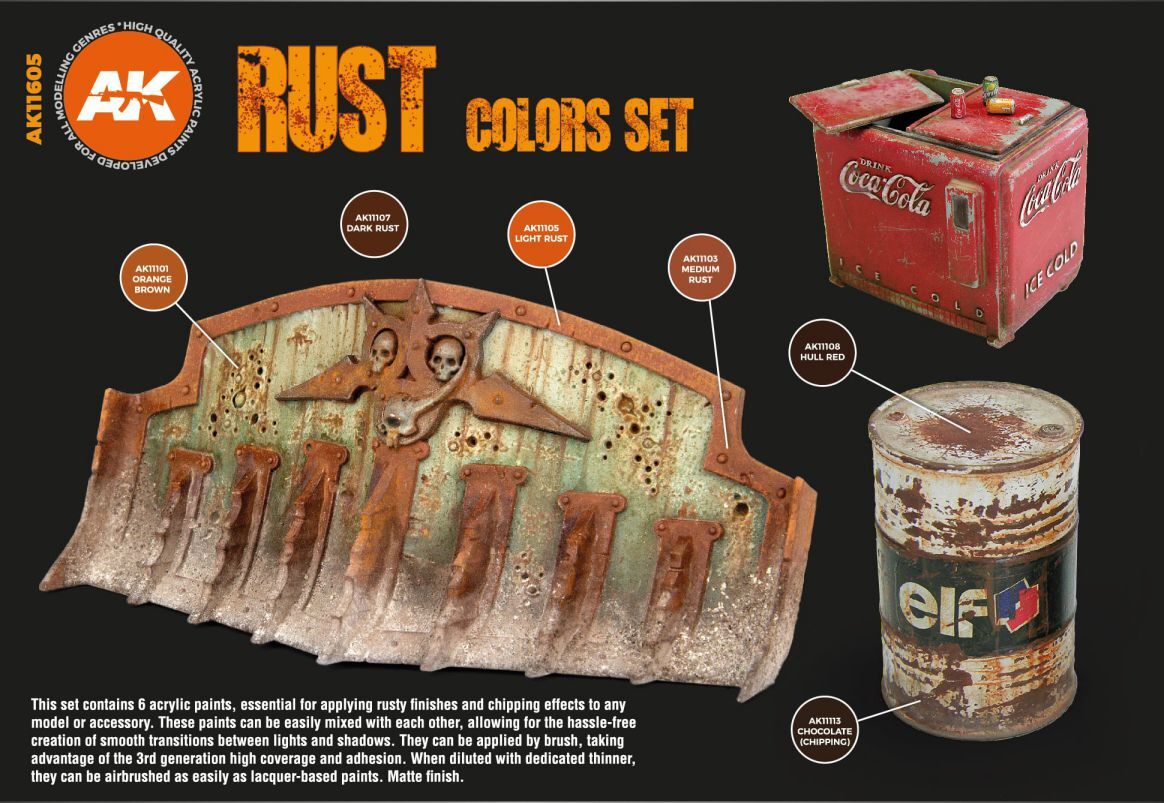 Thumbnail - Ak Interactive Rust And Abandoned Paint Set Farben 3rd Gen Acrylics