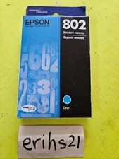Genuine Epson 802 CYAN Ink Cartridge DURABrite Ultra Brand New Exp. 02/2024