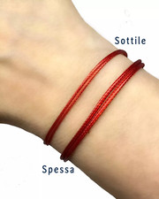 Bracciale ROSSO Portafortuna a DOPPIA CORDA idea Regalo Uomo Donna braccialetto