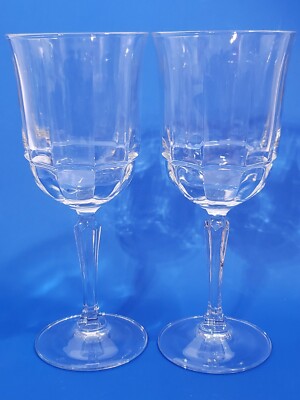 2 Arcoroc Goblet Wine Glasses Luminarc Crystal Barware Bengale Pattern