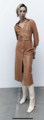 ZARA FAUX LEATHER MIDI DRESS TAUPE BROWN SZ XL NEW | eBay ZARA FAUX LEATHER MIDI DRESS TAUPE BROWN SZ XL NEW | eBay