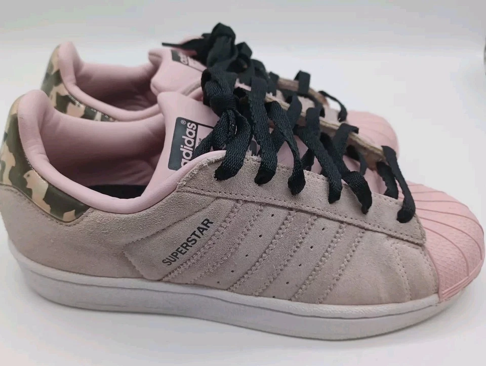 Adidas Superstar Rosa Zapatos Tenis Talla US 4 Rosa Puntera Camuflada Foto 2 de 4
