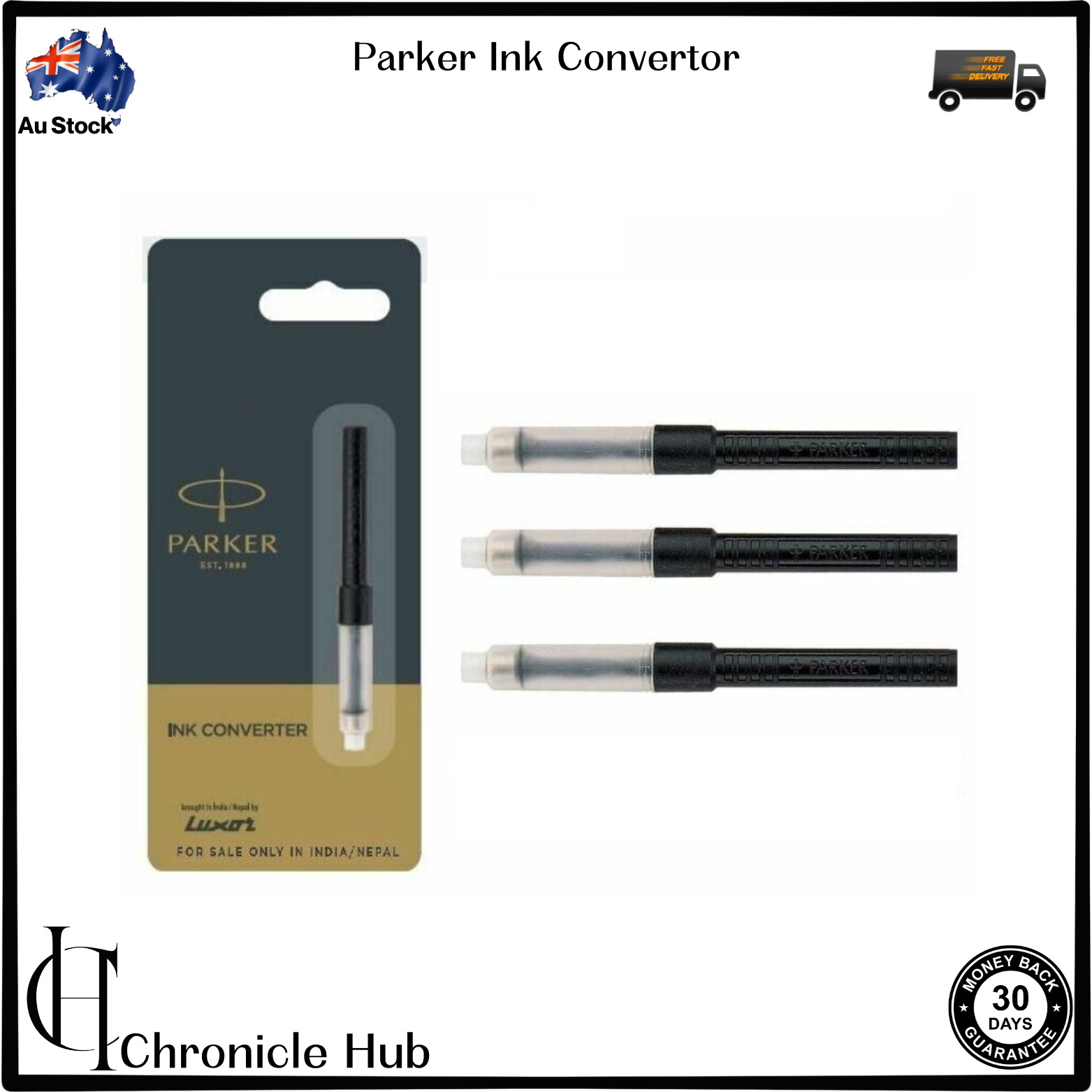 Parker Fountain Pen Ink Converter Slide or Push Piston Fill Ink Cartridge