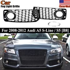 Honeycomb RS5 Style Fog Light Grille Chrome Ring for Audi S5 B8 Coupe 2008-2012